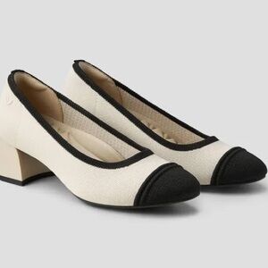 VIVAIA Julie Pro Cream and Black Heels